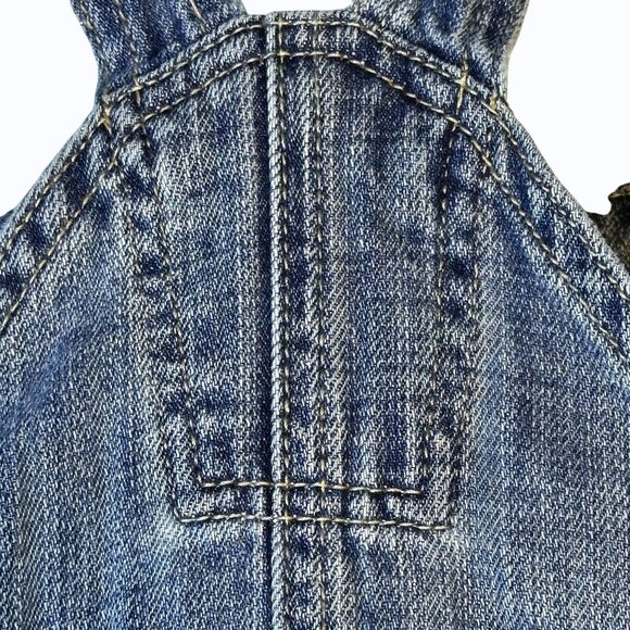 Silent New‎ York Denim Overall Shorts Distressed Med Wash Size 27 Boho Festival - Picture 5 of 15